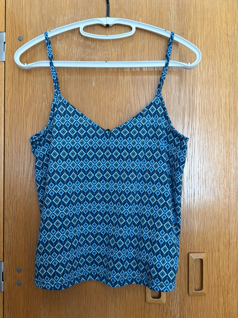 Blue Geometric Print Tank Top